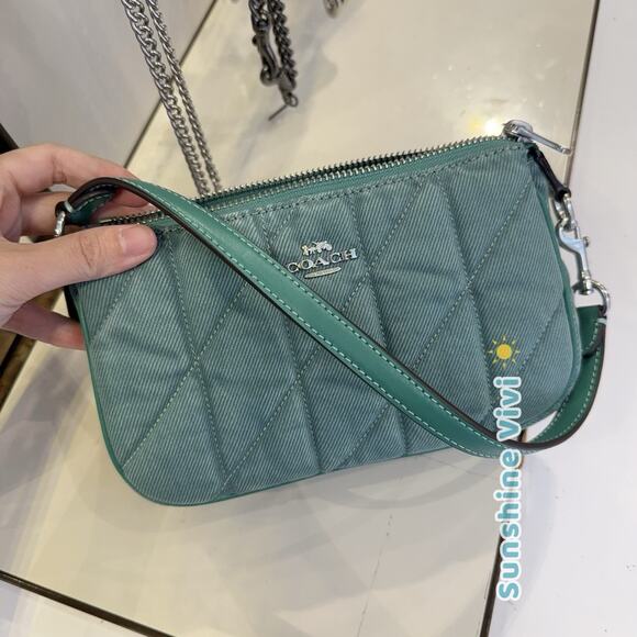 NWT Coach Nolita 19 CBK58 Denim and smooth leather Ivy/Green